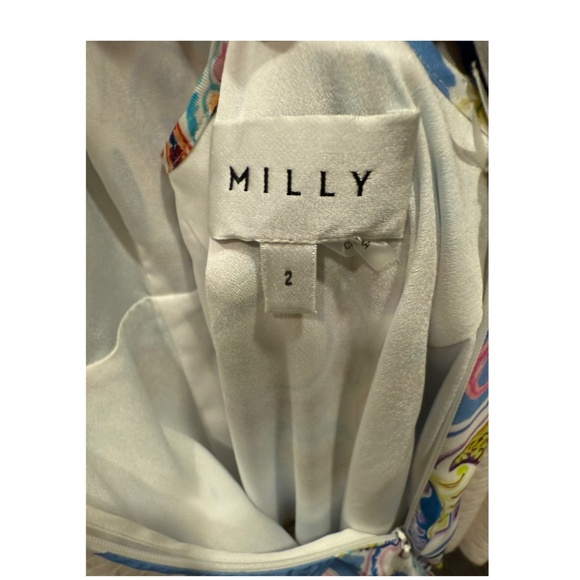 Milly Edra Paisley Ruffle Maxi Dress Blue Multi | Size 2 - Picture 14 of 15